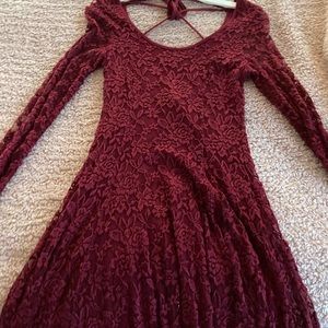 Long sleeve Maroon Dress